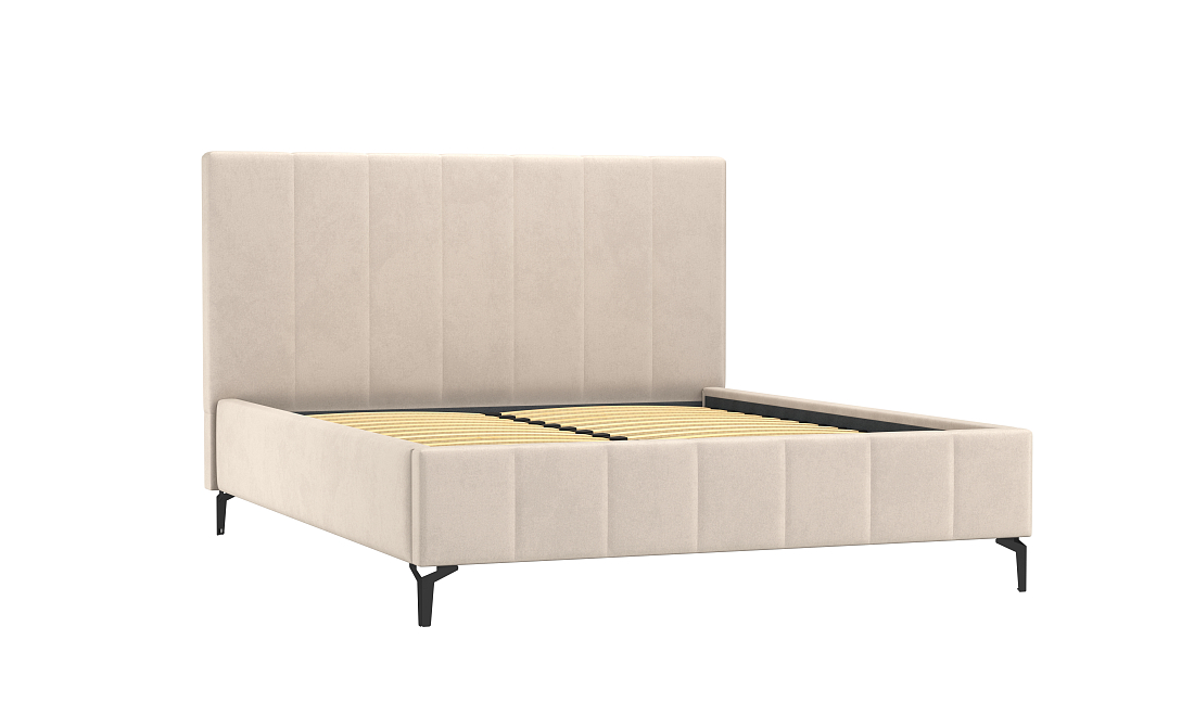 Кровать Брэнда (ш.1400) микровелюр Китон 702 слоновая кость